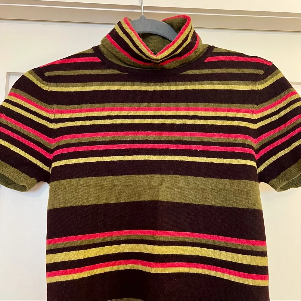 David Meister 100% cashmere turtleneck short sleeve sweater. Size S - Picture 2 of 7